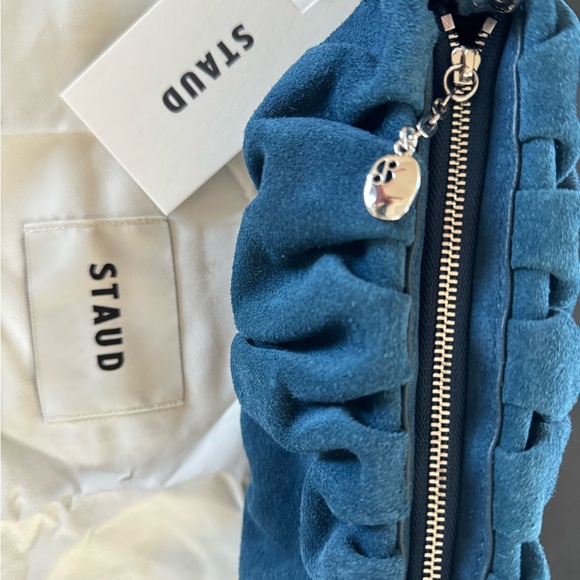 STAUD Rich Teal Clutch with Wristlet